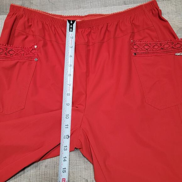 Deca Paris US Size 16 Pull On Art to Wear Stretchy Nylon Cropped Ankle Pants - Picture 9 of 11